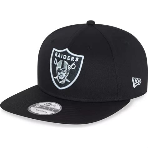 New Era Flat Brim 9FIFTY Essential Las Vegas Raiders NFL Black Snapback ...