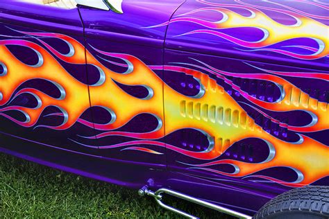 Hot Rod With Custom Flames By Garry Gay