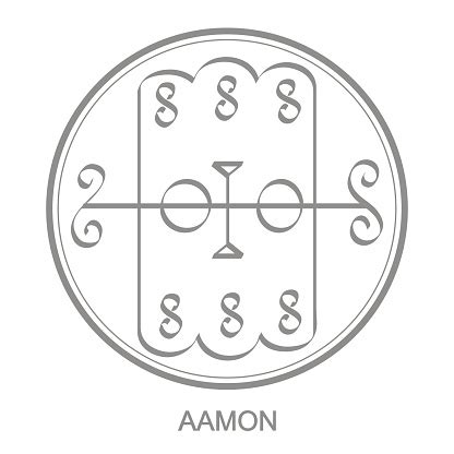 ilustracion de icono  simbolo del demonio aamon sigil de demonio