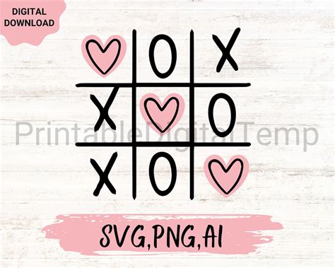 Tic Tac Toe Svg Tic Tac Toe Valentinevalentine S Day Etsy