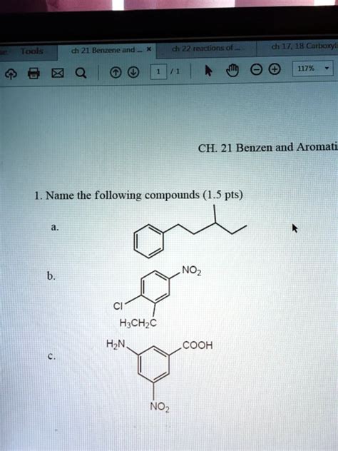 SOLVED Ch 21 Benzene And 022 Reacting Of D17 18 Carboxy 1175 CH 21