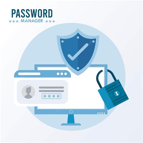 Premium Vector Password Manager Theme With Check Symbol In Shield And