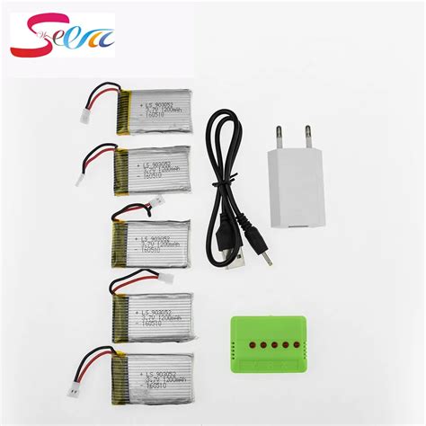 RC Quad Drone Battery 5pcs 3 7V 1200mAh Lipo Batteries With New Charger