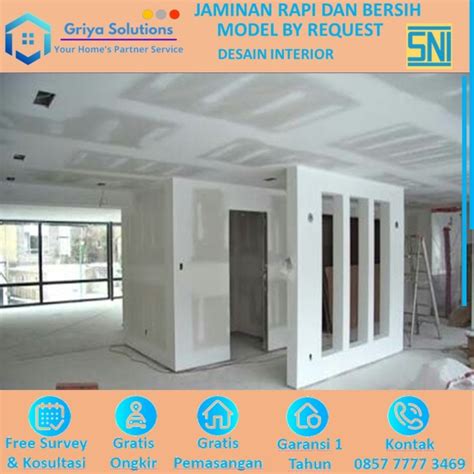 Jual Partisi Gypsum GRC Sekat Dinding 2 Sisi Modern Minimalis Vlm 21