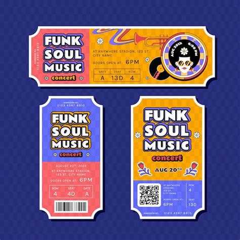 Free Vector Concert Ticket Template Set