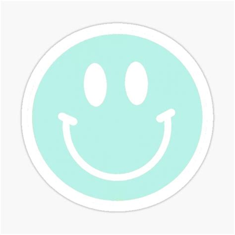 Light Blue Smiley Face Sticker For Sale By Bcrdesigns Redbubble