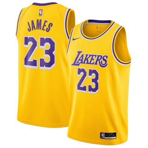 Nike LeBron James #23 Los Angeles Lakers Icon Swingman NBA Trikot Gelb ...