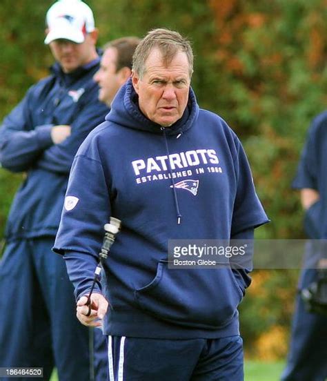 Coach Bill Belichick Walks With His Whistle During Warmups As The New