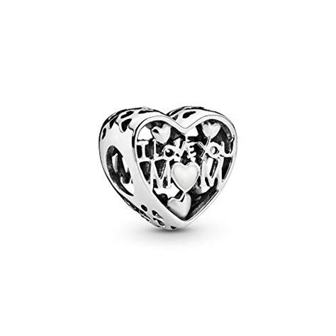 Pandora Jewelry I Love You Mom Heart Sterling Silver Charm Music