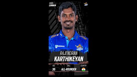 Rajendran Karthikeyan Digital Player Card Ss Tnpl 2023 Fancraze