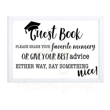 Guest Book Graduation Sign for Party | 8×10 Inch Sign - Aesthetic ...