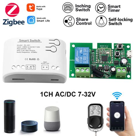 Tuya Zigbee Garage Door Receiver 1CH RF Smart Switch 7 32V AC DC Zigbee