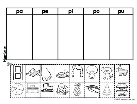 Letra P Silabas Pa Pe Pi Po Pu Spanish Language And Dual Language