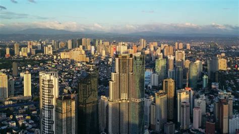 Makati District And Manila City Aerial Stock Video Video Of Landmark