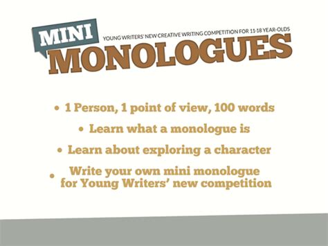 Writing a Monologue | Teaching Resources