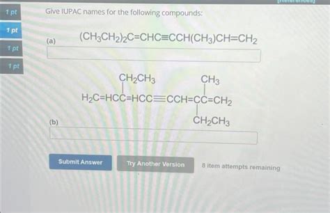 Solved Pt Pt Pt Pt Give Iupac Names For The Chegg