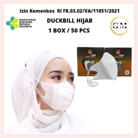 Jual Duckbill HIJAB Masker Duckbill Hijab 3 Ply Isi 50 Pcs Shopee