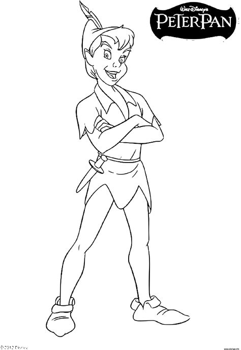 Coloriage Peter Pan Walt Disney Film JeColorie