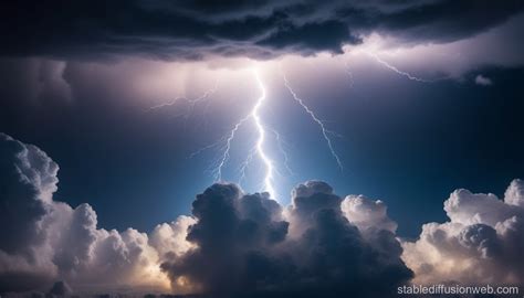 Lightning Flashes in Cumulonimbus Cloud | Stable Diffusion Online