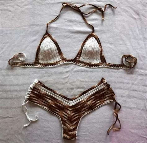 Traje De Baño Bikini Tejido A Crochet Estilo Cachetero MercadoLibre