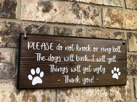 No Soliciting Sign Protective Dog Sign Responsive Dog Sign - Etsy