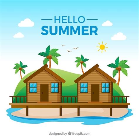 Beach Resort Vectors & Illustrations for Free Download in 2024 | Beach ...