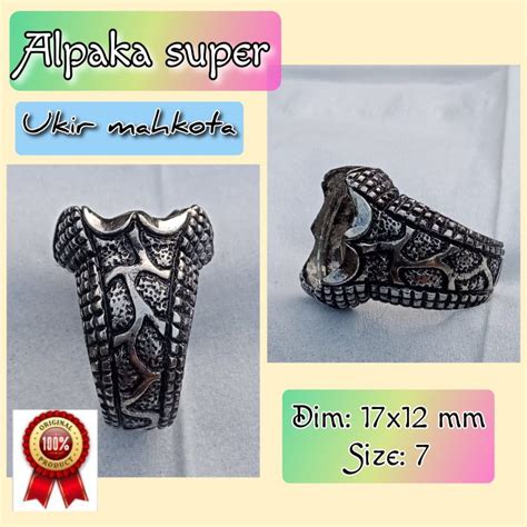 Jual Emban Batu Akik Dan Permata Alpaka Super Ukir Mahkota 18 Shopee