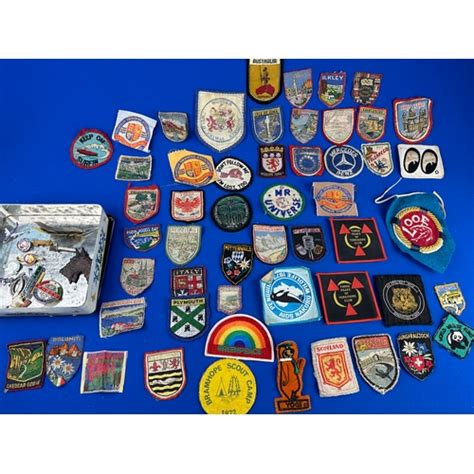 Group Of Collectable Pin Badges And Vintage Fabric Patches