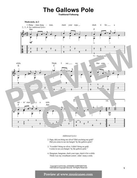 The Gallows Pole by folklore - sheet music on MusicaNeo