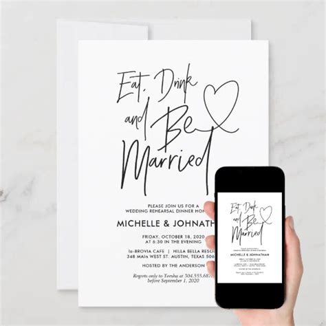 Modern Elegant Wedding Rehearsal Dinner Invites Zazzle