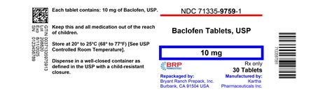 Baclofen Tablets Usp Rx Only