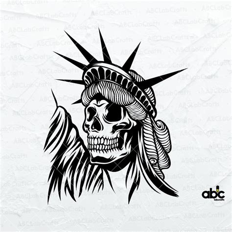 Statue Of Liberty Skull Svg File Skull Svg New York Svg Gothic American