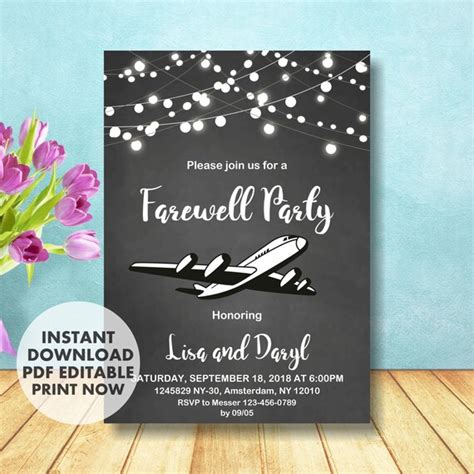 Farewell Invitation Farewell Party Invitation Farewell Etsy