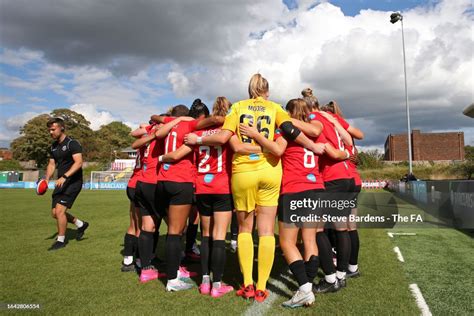 Lewes Players Form A Huddle Prior To The Barclays Fa Womens News