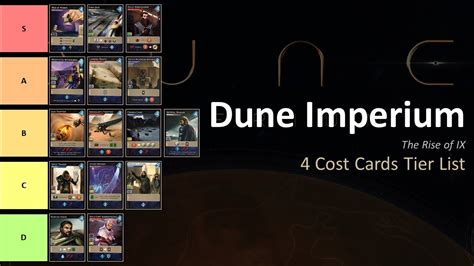 4 Cost Card Tier List Dune Imperium Rise Of IX YouTube