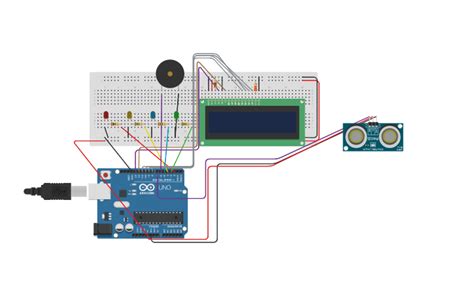 Circuit Design Sensor De Distância Tinkercad