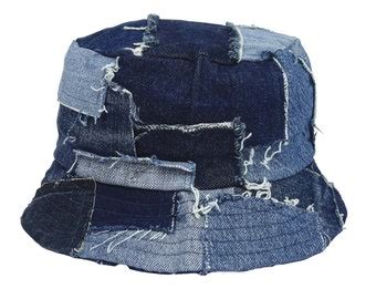 Patchwork Denim Bucket Hat 24 61 Cm Hipster Hippie Jeans Fedora Hat