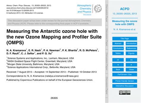 Pdf Measuring The Antarctic Ozone Hole With The New Ozone Mapping And