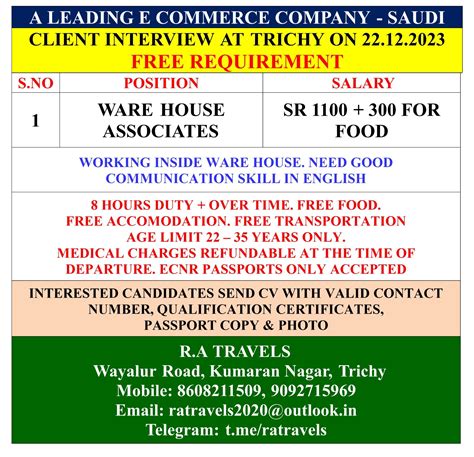 Warehouse Jobs In Saudi Arabia 2023 Free Recruitment