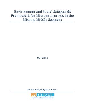 Fillable Online Environment And Social Safeguards Framework For