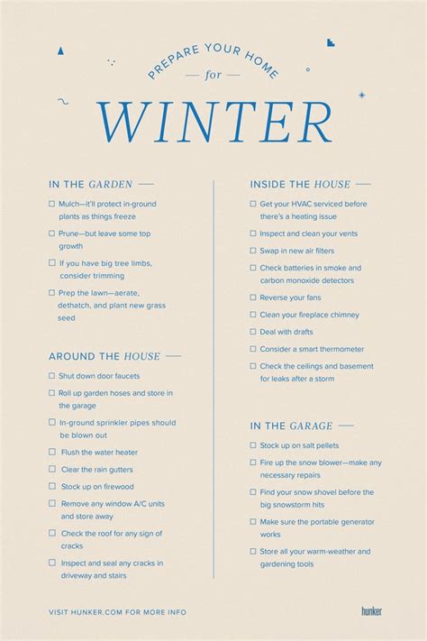 Home Winterizing Printable Checklist