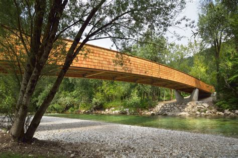 Arching Wooden Footbridge In Slovenia By Dans Architects