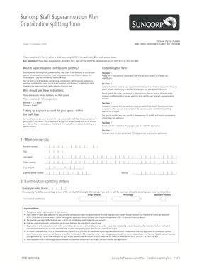 Fillable Online Suncorp Staff Superannuation Plan Contribution