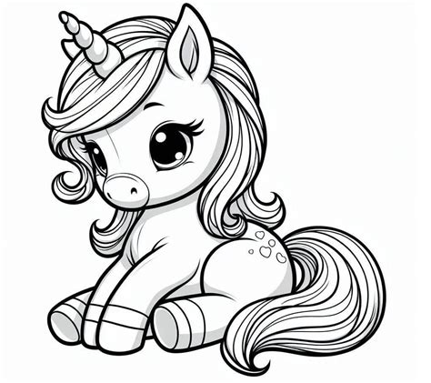 Unicornio Bebe Para Colorir - 7