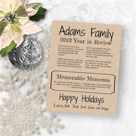 Christmas Letter Template, Year in Review, Christmas Newsletter, Family ...