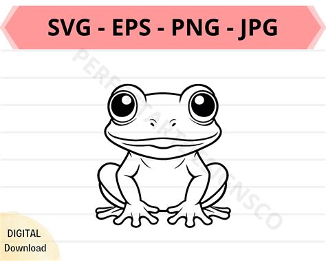 Cute Frog Svg File Baby Frog Outline Svg Frog Clipart Svg Frog Svg