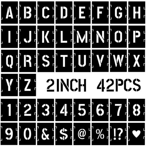 Buy 2 Inch Letter Stencils Symbol Numbers Craft Stencils 42 Pcs Alphabet Stencils Letter