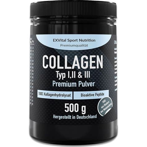 EXVital Collagen Pulver Bioaktives Kollagen Typ 1 2 3 500 G Shop