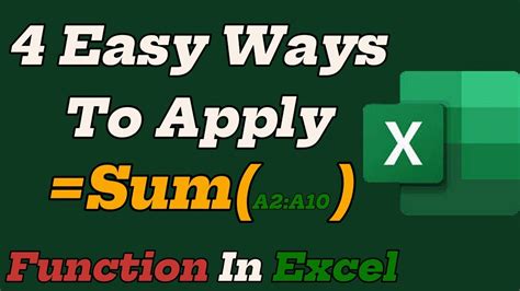 How To Apply Sum Function In Excel Shortcut Key For Sum Formula