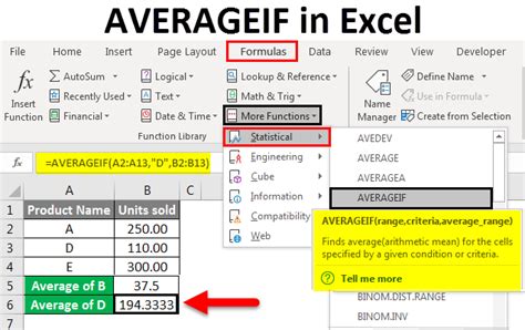 Averageif In Excel How To Use Averageif Function In Excel